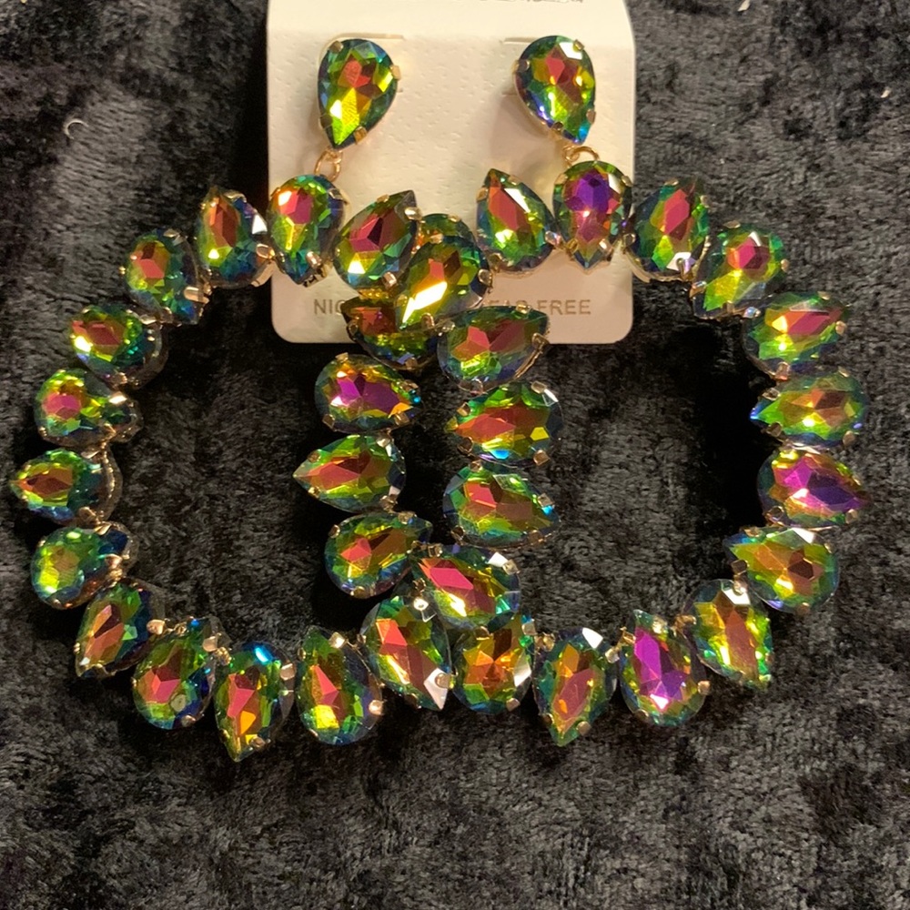 Peacock post back earrings